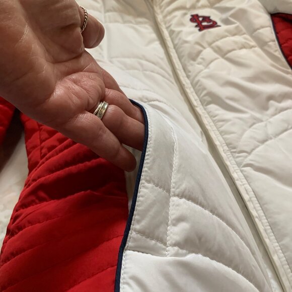 G-III Sports by Carl Banks Women's Puffer St Louis Cardinals White Jacket Sz L - Picture 12 of 15